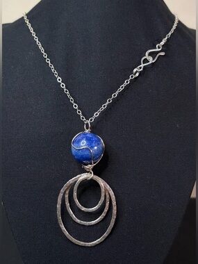 Sterling Silver Lapis Lazuli Argentium Artisan Hand Crafted Necklace